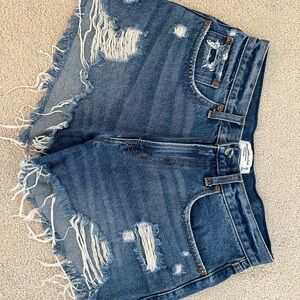 Abercrombie & Fitch Mid Rise Boyfriend Jean Shorts